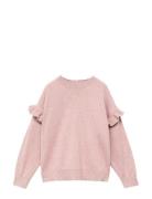 Ruffle Knitted Sweater Pink Mango