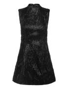 Christa Hourglass Mini Dress Black Bardot