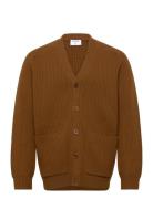 Chunky Ribbed Wool Cardigan Brown Filippa K