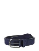 Suede Leather Belt Zack Navy Howard London