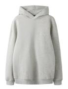 Nlnrenar Ls Bru Loose Sweat W. Hood Grey LMTD