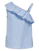 Kogsmilla S/L Shoulder Top Wvn Blue Kids Only