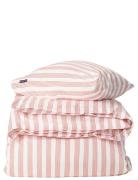 White/ Striped Cotton Sateen Bed Set Red Lexington Home