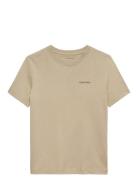 Chest Inst.logo Ss T-Shirt Beige Calvin Klein