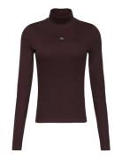 Ls Woven Label Turtleneck Burgundy Calvin Klein Jeans