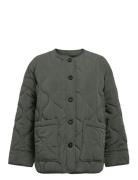 Objallie Ls Lo Quilted Jacket Noos Khaki Object