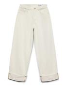 Vmzelda Hr Barrel Fold Up Ecru Jeans Cream Vero Moda