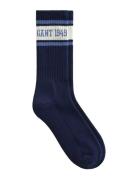 Logo Stripe Sport Socks Navy GANT