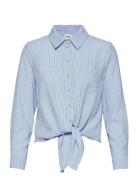 Onllecey Ls Knot Shirt Noos Wvn Blue ONLY
