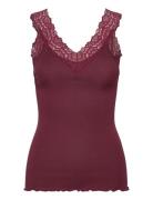 Rwbernadine Organic Cotton Sl Lace Burgundy Rosemunde