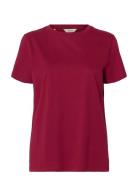 Slwmyessential Ss O-Neck Tee Noos Burgundy Selected