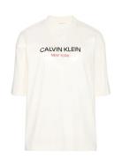 Ss Relaxed Sequin Logo Tee Cream Calvin Klein Jeans