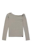 Longsleeve Offshoulder Stripe Black Indian Blue Jeans