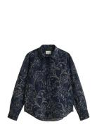 Reg Floral Print Ctn Silk Ls Shirt Navy GANT