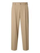 Slh220-Loose Finn Flex Pants Noos Beige Selected