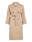 Viaddison L/S Long Trenchcoat - Noos Beige Vila