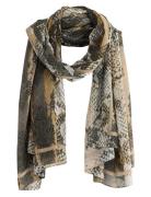 Scarf Snake Aop Beige Lindex