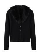 Cardigan With Faux-Fur Collar Black Mango