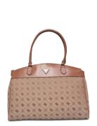 Melinda Logo Deluxe Dome Tote Beige GUESS