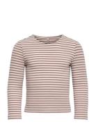 Kmgmaude Life Stripe Ls Top Jrs Noos Beige Kids Only
