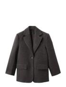 Micro Houndstooth Wool Blazer Brown Mango