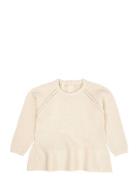 Knitted Pullover W. Frill Cream Copenhagen Colors