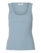 Slfanna U-Neck Tank Top Noos Blue Selected