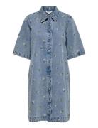 Onlvera-Belle S/S Flower Dress Dnm Yor Blue ONLY