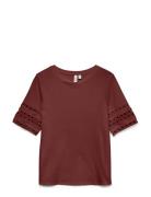 Vmivacy 2/4 O-Neck Top Jrs Btq Burgundy Vero Moda