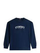Monotype Print T-Shirt Ls Navy Tommy Hilfiger