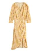 Reg Magnolia Print Wrap Dress Yellow GANT