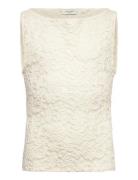 Rkdelicia Lace Sl Boatneck Top Cream Rosemunde Kids