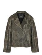 Nmasta Leather Jacket Grey NOISY MAY