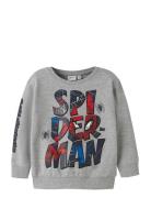 Nmmfloyd Spider Nreg Sweat Bru Mar Grey Name It