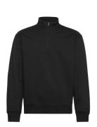 Weekend Half Zip Sweatshirt Black Organic Basics