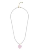 Sugar Hearts Pendant Pearl Neck 45 G/Light Pink - 45 Cm Pink SNÖ Of Sw...