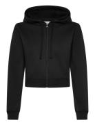 Weekend Crop Zip Hoodie Black Organic Basics