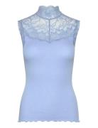 Rmwbea Sl T-Neck Top Blue RM By Rosemunde