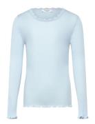 Rkbalta Ls Regular Lace T-Shirt Blue Rosemunde Kids
