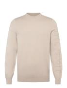 Mesh Logo Crew Neck Jumper Beige Lyle & Scott