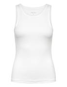 Women Bamboo Tank Top Rib White URBAN QUEST