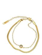 Solvej - Duo Chain Bracelet Stainless Steel Gold Timi Of Sweden