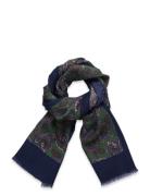 Mixed Wool Scarf Navy Morris