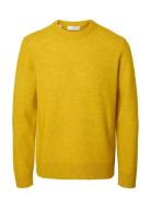 Slmrai Ls Knit Crew Neck Noos Yellow Selected