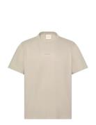 Ss Stretch Cotton Pique Nano Tee Beige Calvin Klein