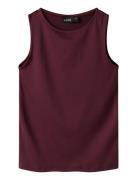 Nlfdinci Sl Tight Neck Short Top Burgundy LMTD