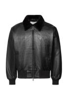 Ls Leather Bomber W/ Shearling C Black Calvin Klein