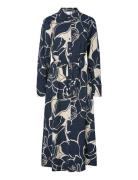 Yaskaya Ls Long Shirt Dress S. Noos Navy YAS