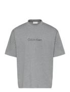Ss Rlxd Standard Logo Crewnk Tee Grey Calvin Klein