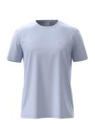 Ss Supima Chest Emb Crewneck Tee Blue Calvin Klein